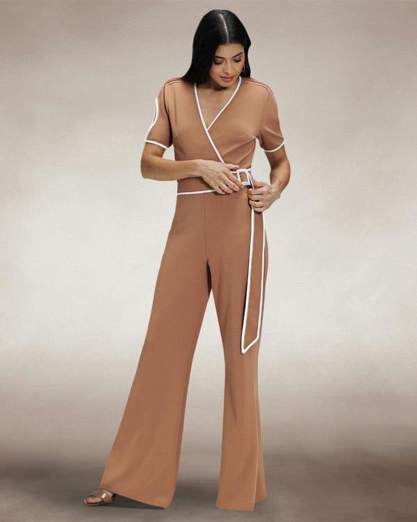 HotSquash Contrast Piping Detail Jumpsuit