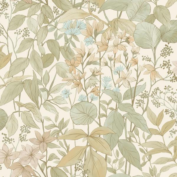 Grandeco Sketch Effect Glade Textured Wallpaper, Sage Green
