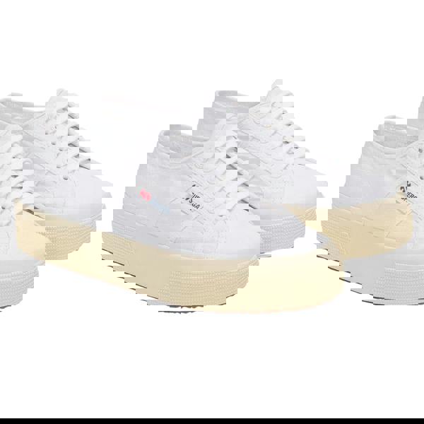 Superga Unisex Adult 2740 Linen Platform Trainers - White/Off White