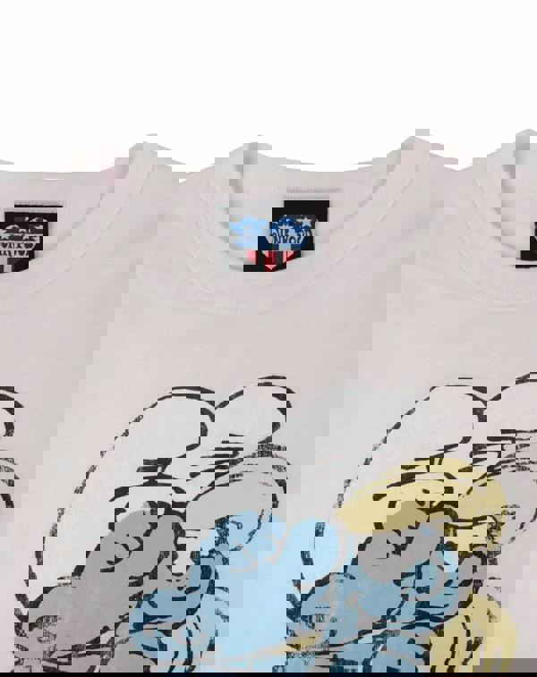 Junk Food Clothing Womens Pink Smurfs Short Sleeved T-Shirt