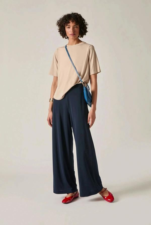 James Lakeland Navy Palazzo Pants