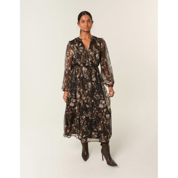 Blue Vanilla Button Front Midi Dress