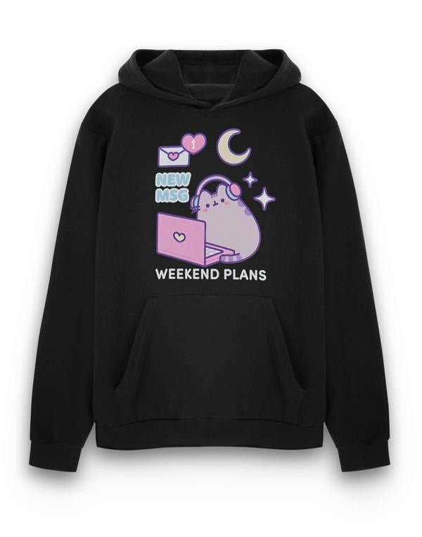 Pusheen Womens Black New Msg Hoodie