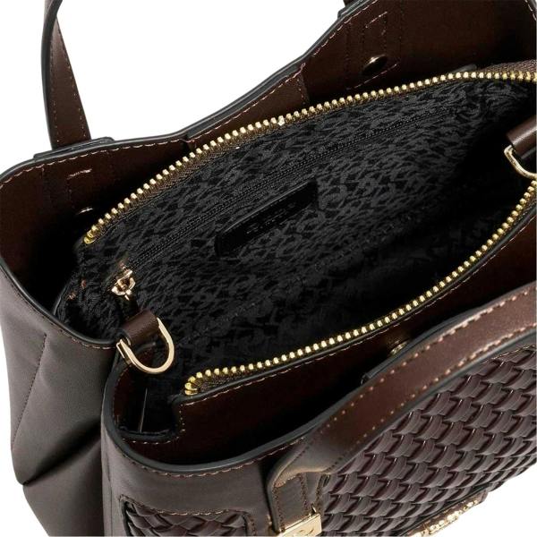 Dune London Deavie Woven Handbag - Dark Brown - 