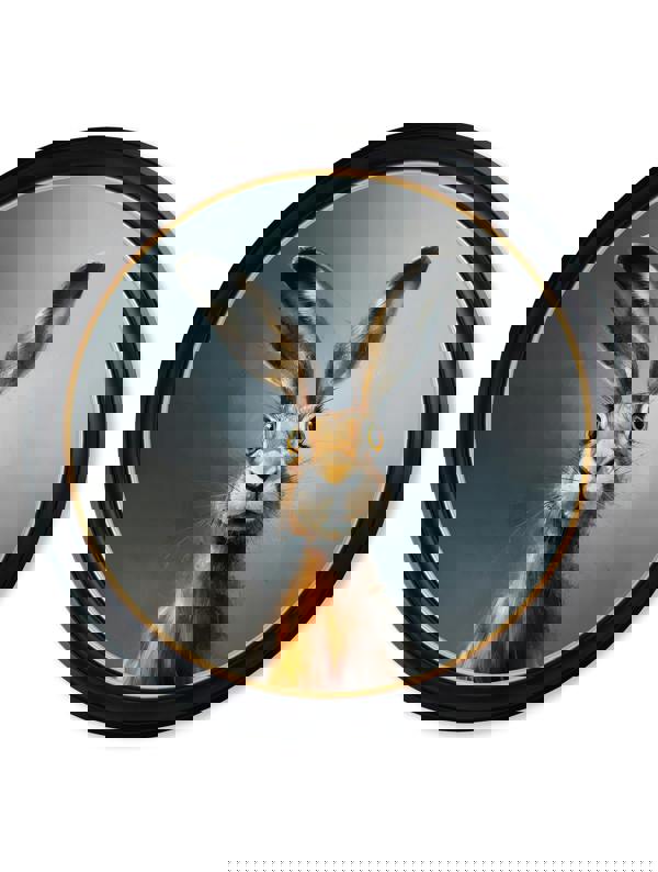 Exceptional Art A Curious Hare - Oxford round frame