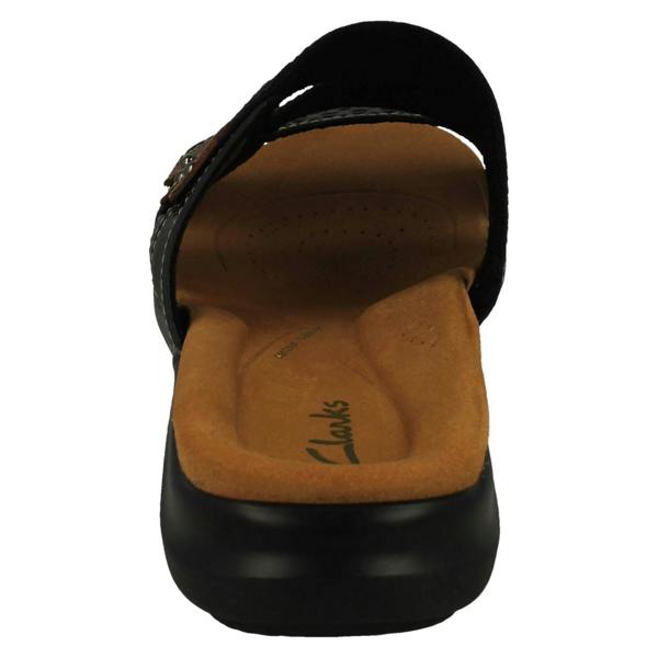 Clarks Ladies Clarks Laser Detailed Adjustable Strap Mule Sandals Kitly Walk