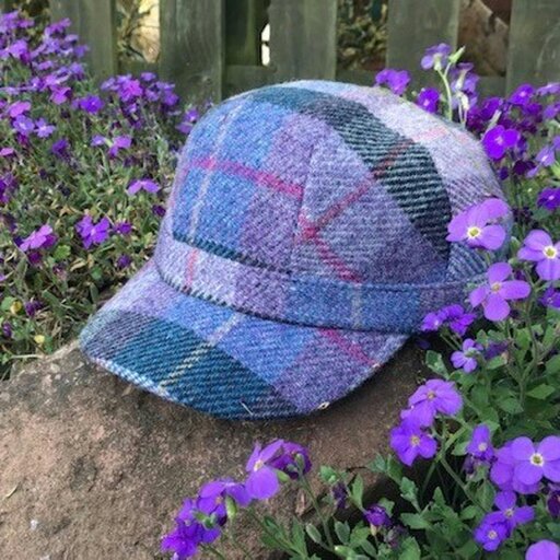 Heather Hats & Accessories Harris Tweed Traditional Cadet Cap, Satin Lining, Outdoor Wear, Lilac