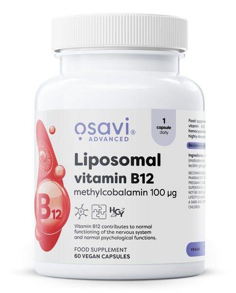 Osavi Liposomal Vitamin B12, Methylcobalamin 100mcg - 60 vegan caps