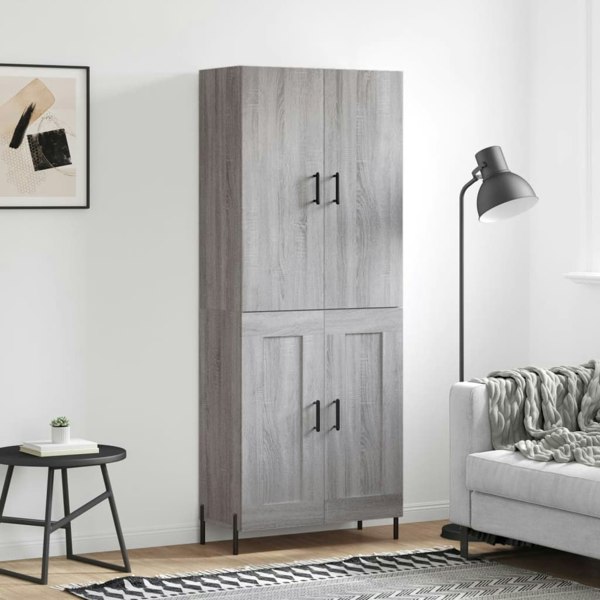 Berkfield Highboard Grey Sonoma 69.5x34x180 cm Engineered Wood