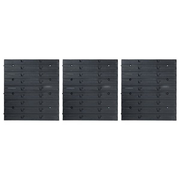 Berkfield 48 Piece Storage Bin Kit with Wall Panels Blue and Black