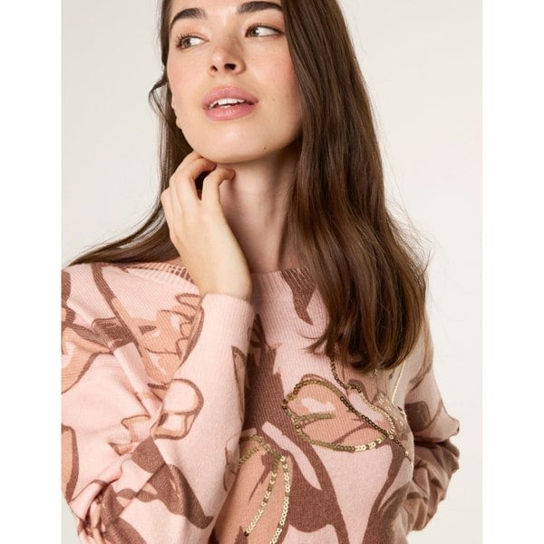 Blue Vanilla Flower Sequin Detailed Jumper