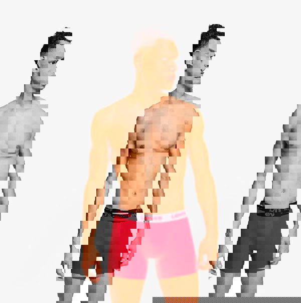 Levi's REPEAT LOGO Mens 3-Pack Trunks Red Combo