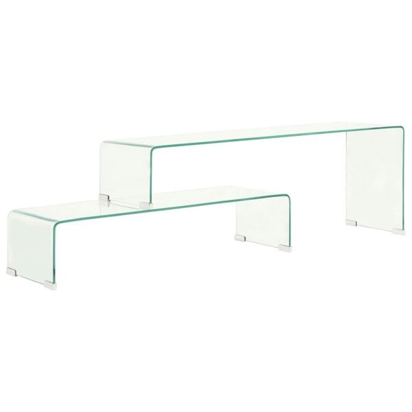 Berkfield 2 Piece Coffee Table Set 90x30x20/110x30x40 cm Tempered Glass
