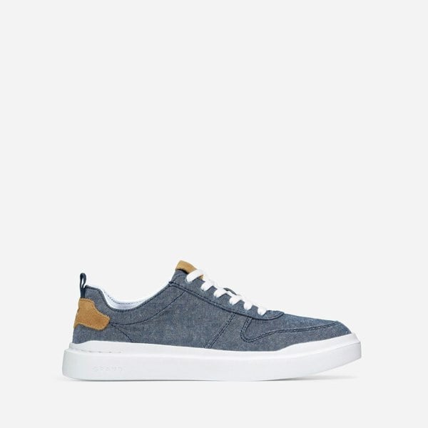 Cole Haan GrandPro Rally Canvas Court Shoe - Chambray/Suede/Optic White
