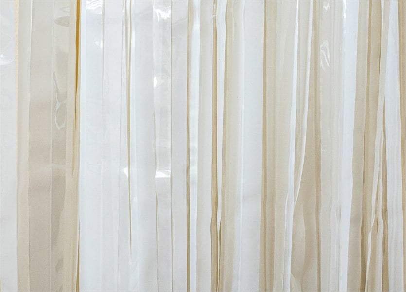 Cheetah Shimmer Tinsel Curtain, 2M x 1M White