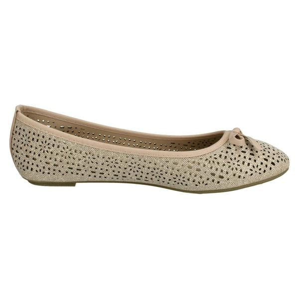 Spot On Ladies Spot On Punched Design Ballerinas F80376