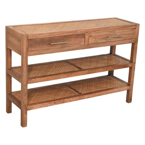 Artisan Furniture Solid mango wood Saffron Rattan Console