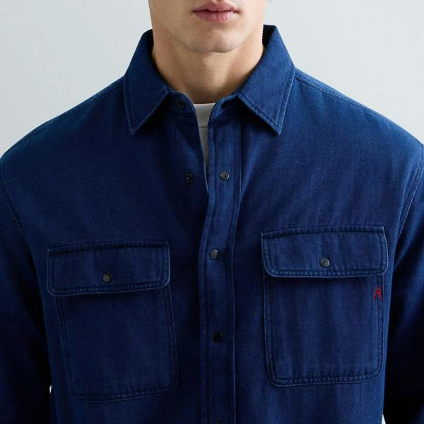 Replay Snap Front Indigo Denim Shirt