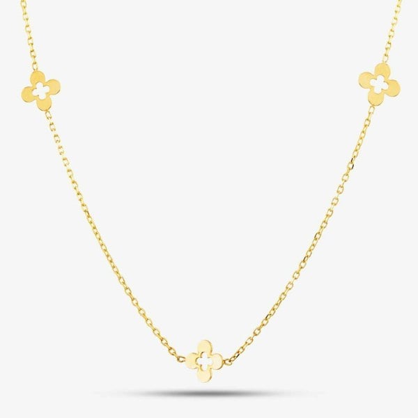 T. H. Baker 9ct Yellow Gold Flower Necklace CN115-18