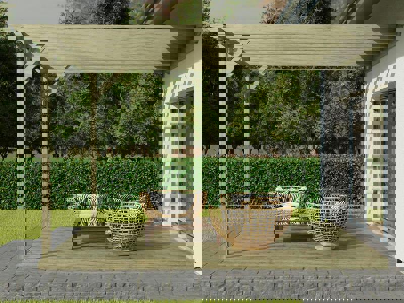 Arbor Garden Solutions Wall Mounted Pergola and Decking Kit Disnasty Design