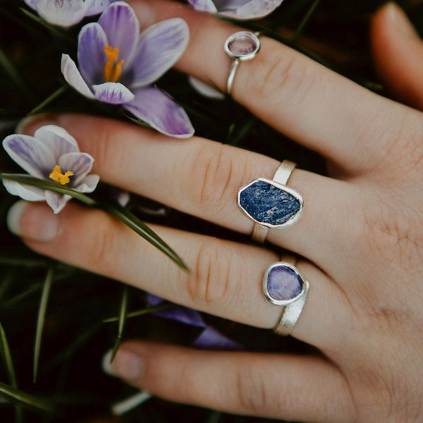 Sterling Silver and Rough Tanzanite Ring - Reeves & Reeves