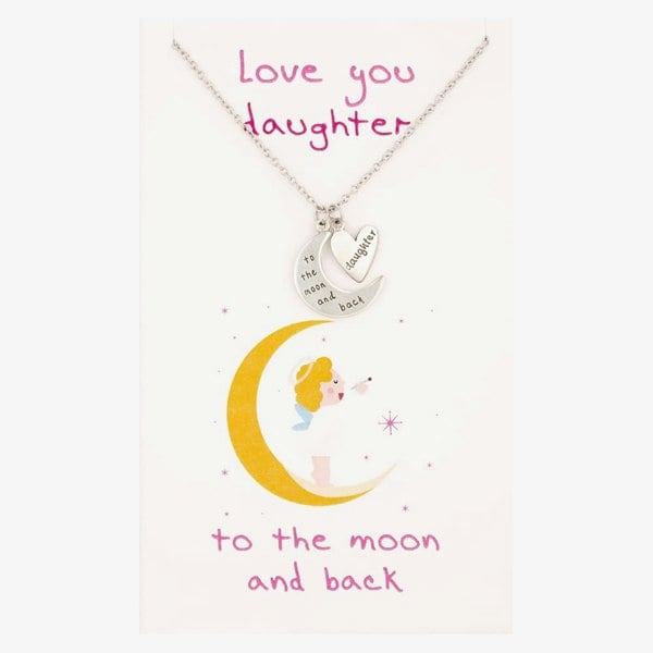 T. H. Baker Sentiments Daughter Moon and Love Heart Pendant 17393