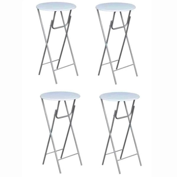 Berkfield Bar Tables 4 pcs with MDF Tabletop White