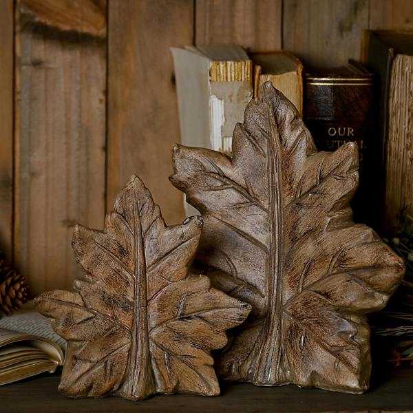 Country Living Wood Effect Resin Leaf - Medium
