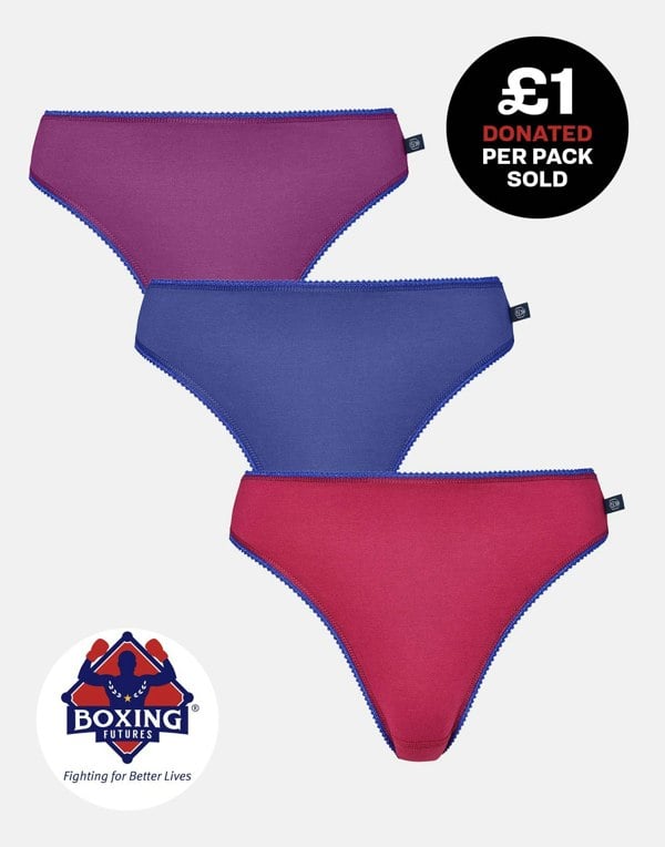 British Boxers Three-pack Women's High Leg Knickers – Blackberry Pie