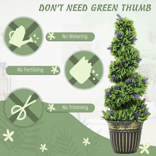 Wyld Haus Vadi Set Of 2 Artificial Lavender Style Trees 90cm