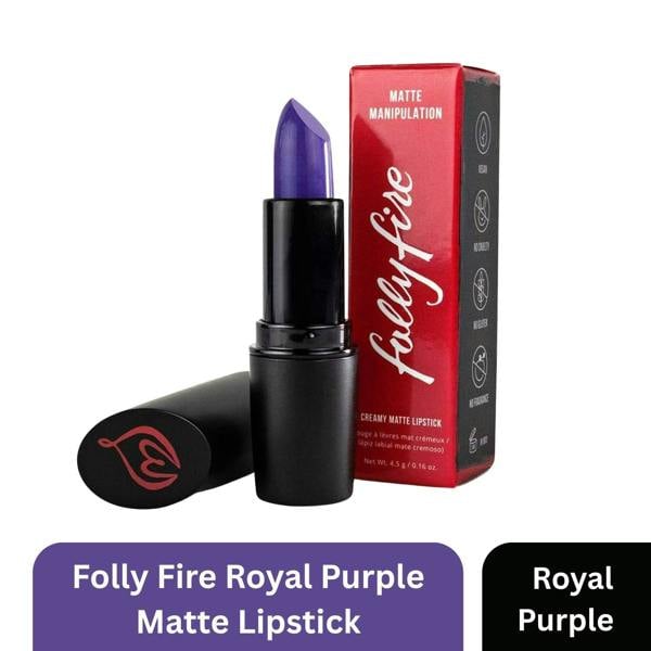 Aquarius Folly Fire Kino No Creamy Matte Lipstick Royal Purple Long Lasting Lip Colour