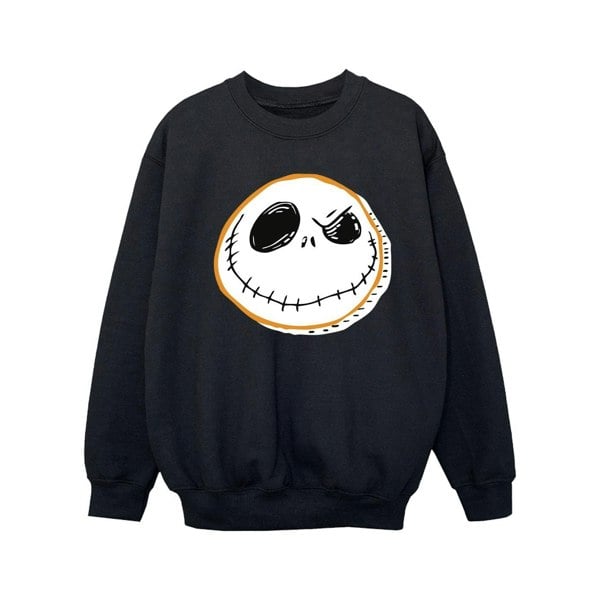 Disney Girls The Nightmare Before Christmas Jack Face Sweatshirt - Black