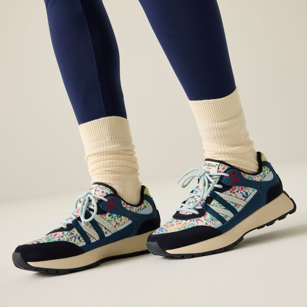Regatta Womens Cath Kidston Harmony Ditsy Suede Trainers - Cream/Navy
