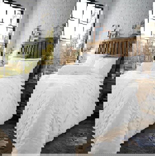 Smart Living Chiswick Pintuck Duvet Cover and Pillowcase Set - White