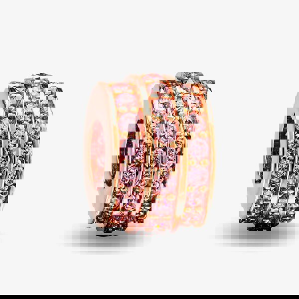 Rosa Lea Pink Three Row Barrel Charm AM-2THB003606-Pink