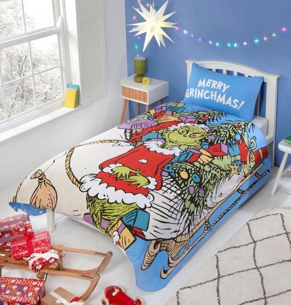 HomeSpace Direct Sleigh Shaped Blue Duvet Cover Set