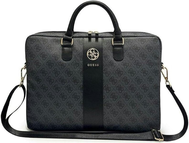 Guess 4G Round Classic Logo Stripes Bag for 16" Laptop Black - GUCB166PG4S4RK