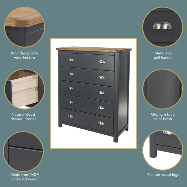 Core Products Dunkeld 5-Drawer Chest of Drawers