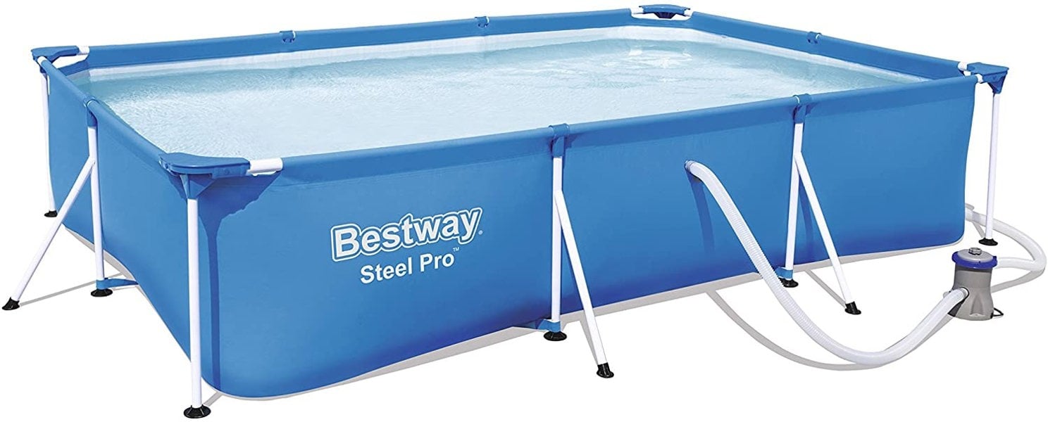 Bestway Rectangular Steel Frame Pool Set 9FT With Filter Pump