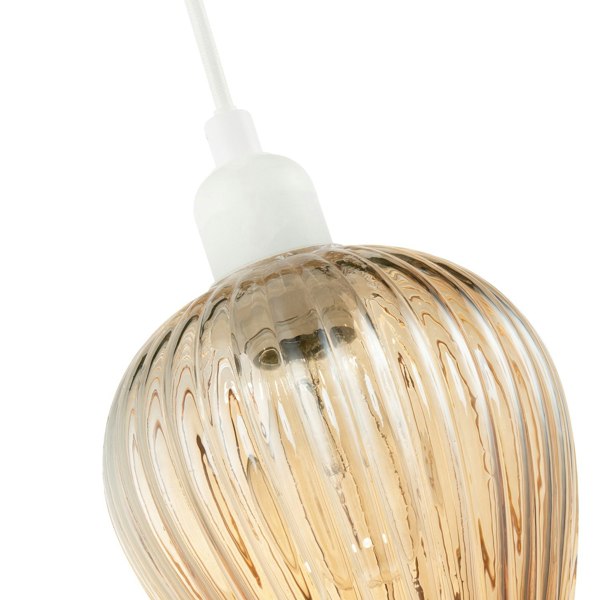 Modern Gold Easy Fit Pendant Lighting Shade with Ridged Fluted Lines Image 4