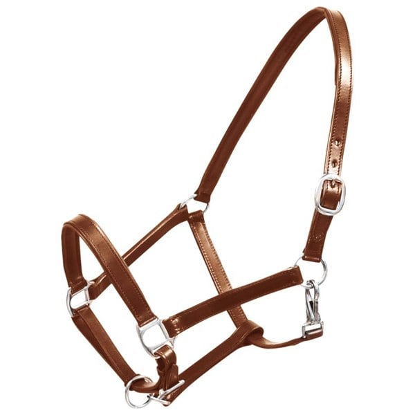 Berkfield Real Leather Headcollar Stable Halter Adjustable Brown Full