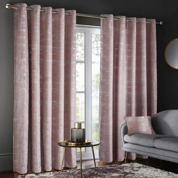 Intimates Opulent Ring Top Metallic Velvet Shimmer Curtains - Luxury Window Drapes - Energy Saving Blackout Curtains - 168cm x 229cm