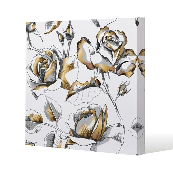 Benjamin Tate Design Golden Roses (Canvas Print)
