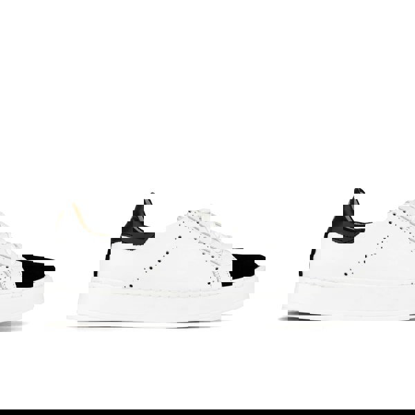 Embassy London Serena - Black & White - Women’s Leather Trainer with Brogue Details