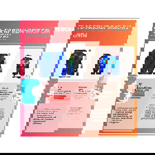 F FLX Energising Excellence Orthopaedic Memory Foam Gel Support Cushion