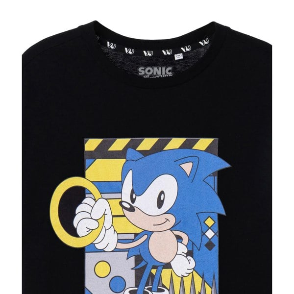 Sonic The Hedgehog Mens Classic Rings T-Shirt - Black