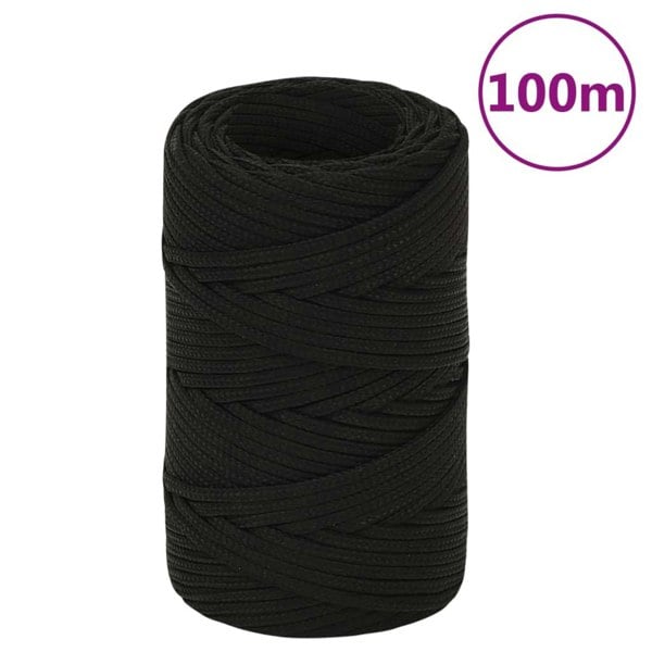 Berkfield Work Rope Black 2 mm 100 m Polyester