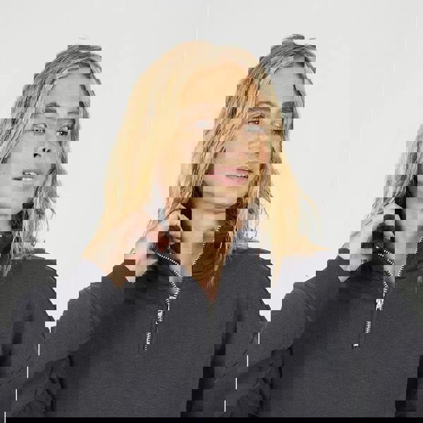 Brave Soul Charcoal Funnel Neck Quarter Zip Sweatshirt - Charcoal Image 4