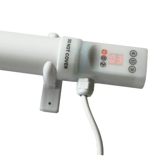 Mylek Tubular Heater 60W Low Energy - Tube 34cm And Cage Guard 31cm - Built in Digital Timer
