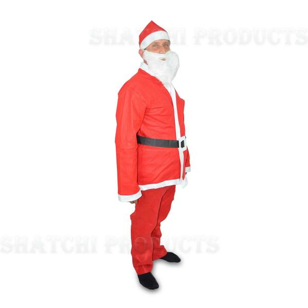 Adult Budget Santa Costume Set, 5 Piece Fancy Dress Outfit with Hat, Beard and Belt image 9